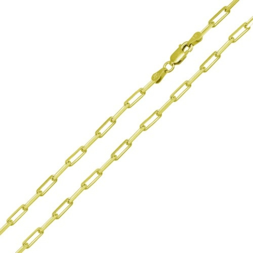 4mm New Gold plated Paperclip Link Chain 20” - Picture 4 of 9